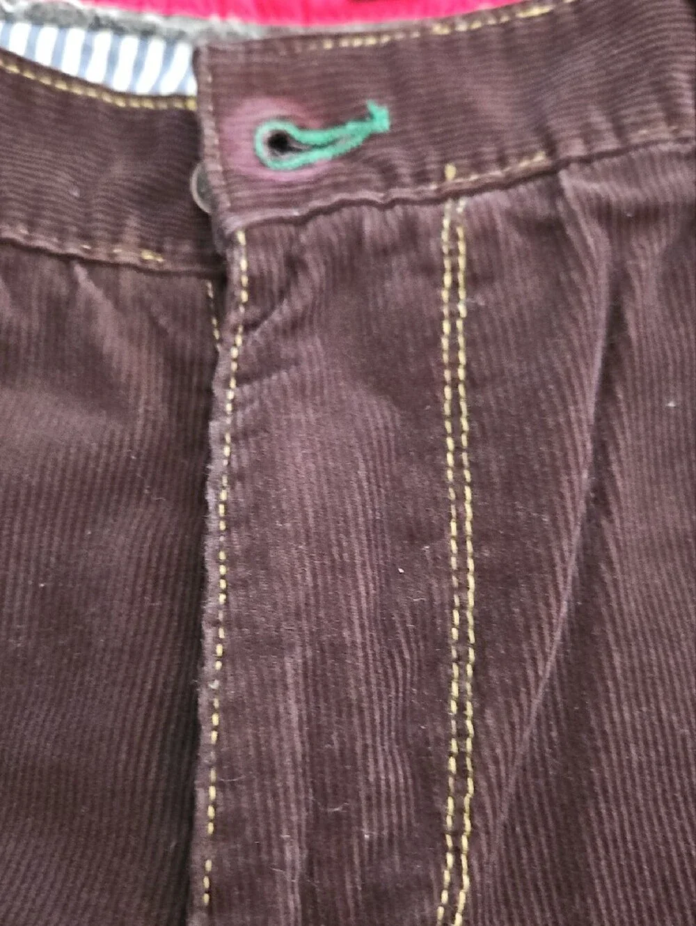Tommy Hilfiger Brown Corduroy Pants with Red Trim